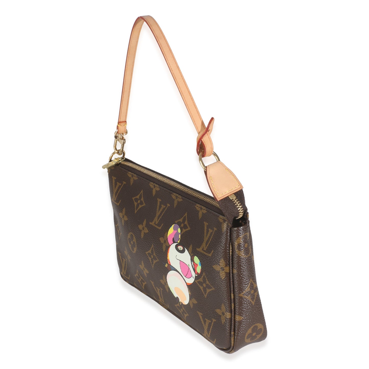 Louis Vuitton x Takashi Murakami Panda Pochette Monogram Canvas Clutch Bag