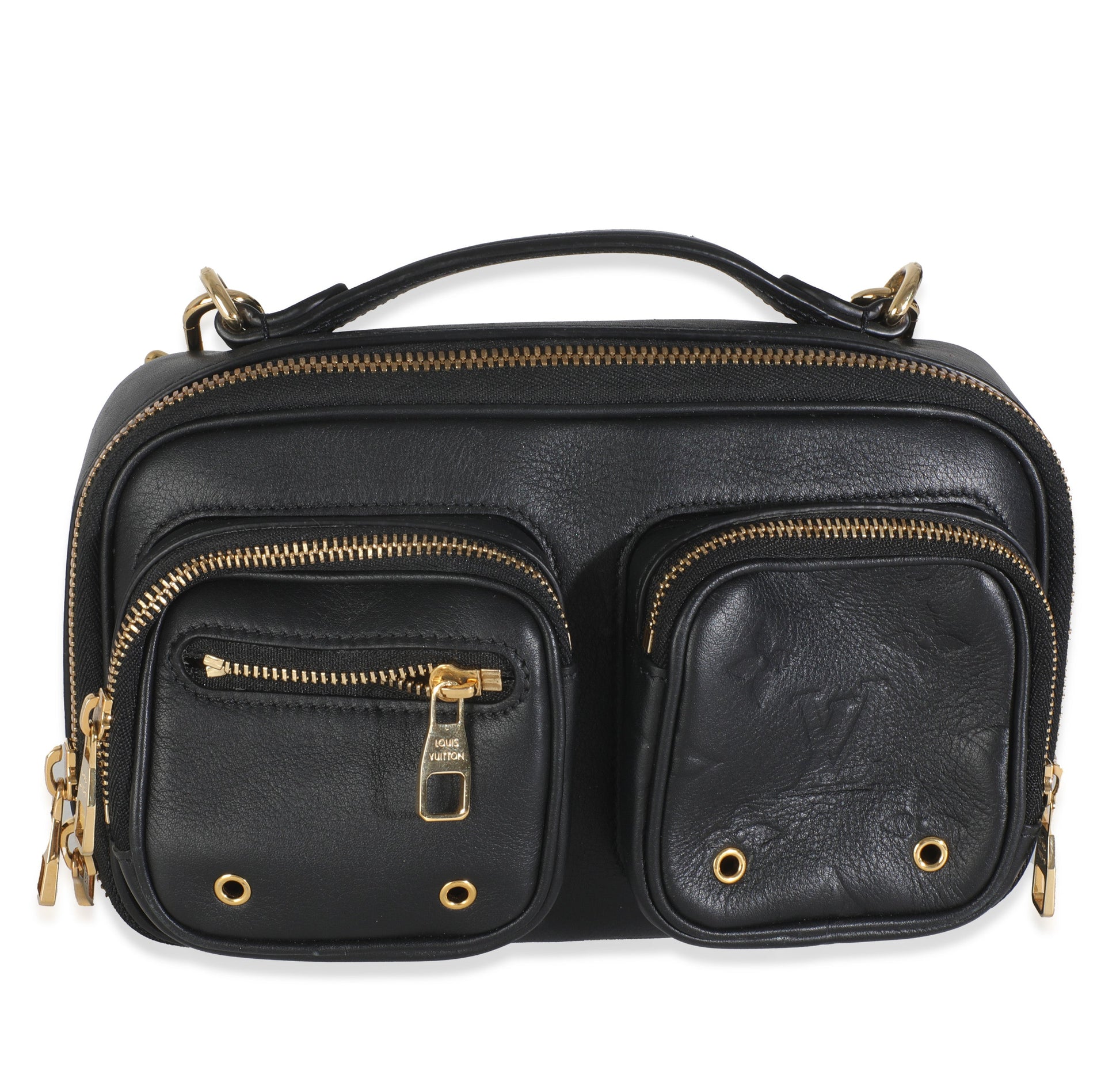 Louis Vuitton Embossed Utility Monogram Calfskin Black Crossbody Bag