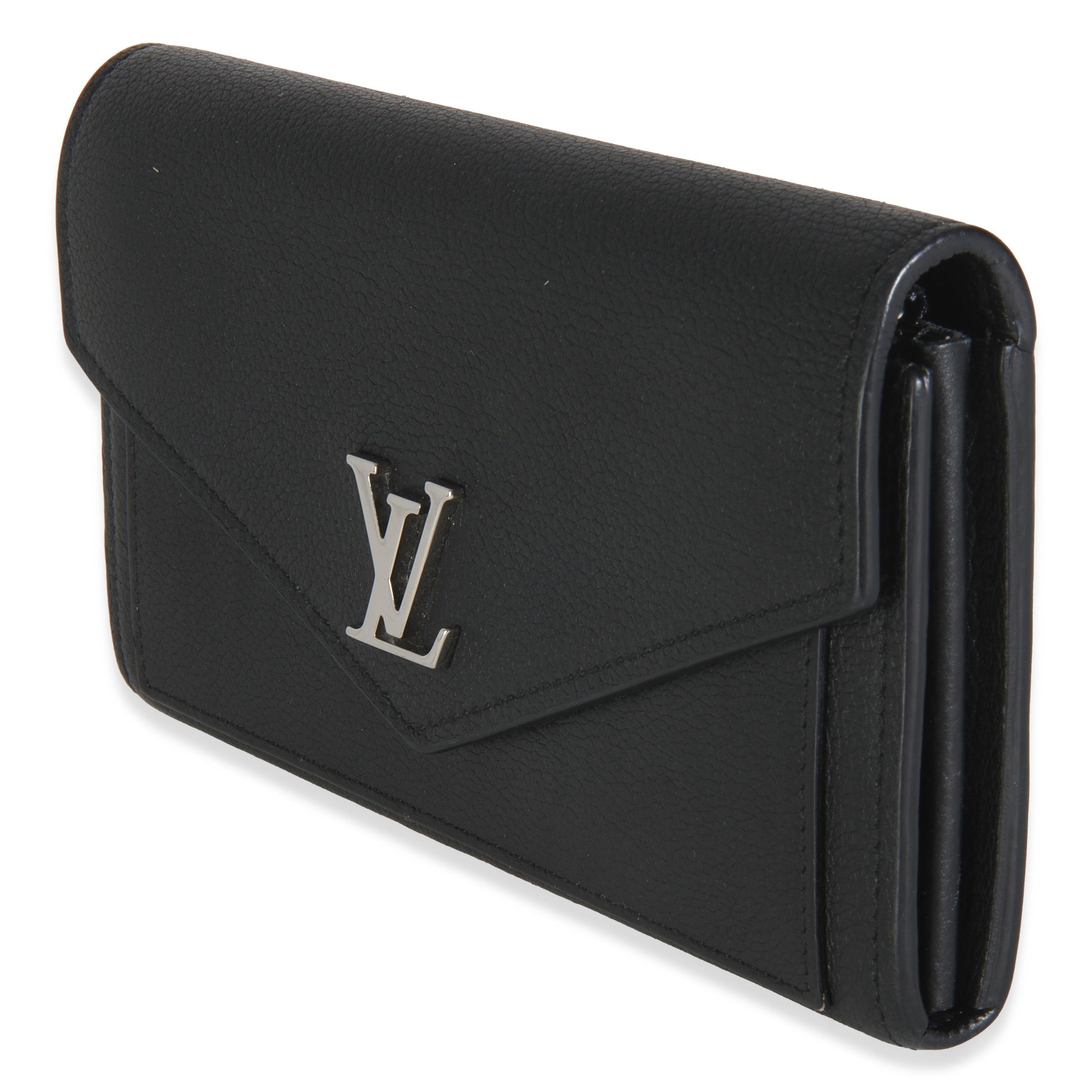 Louis Vuitton Soft Mylockme Calfskin Black Wallet Case