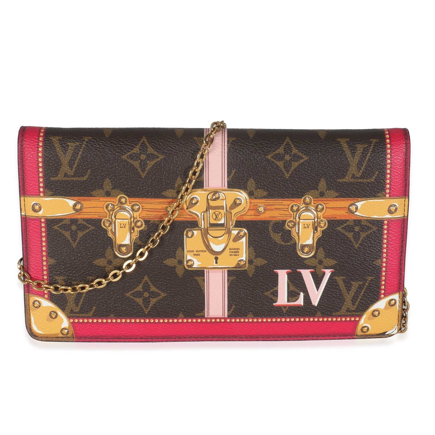 Louis Vuitton Summer Trunks Weekend Pochette Monogram Canvas Clutch Bag