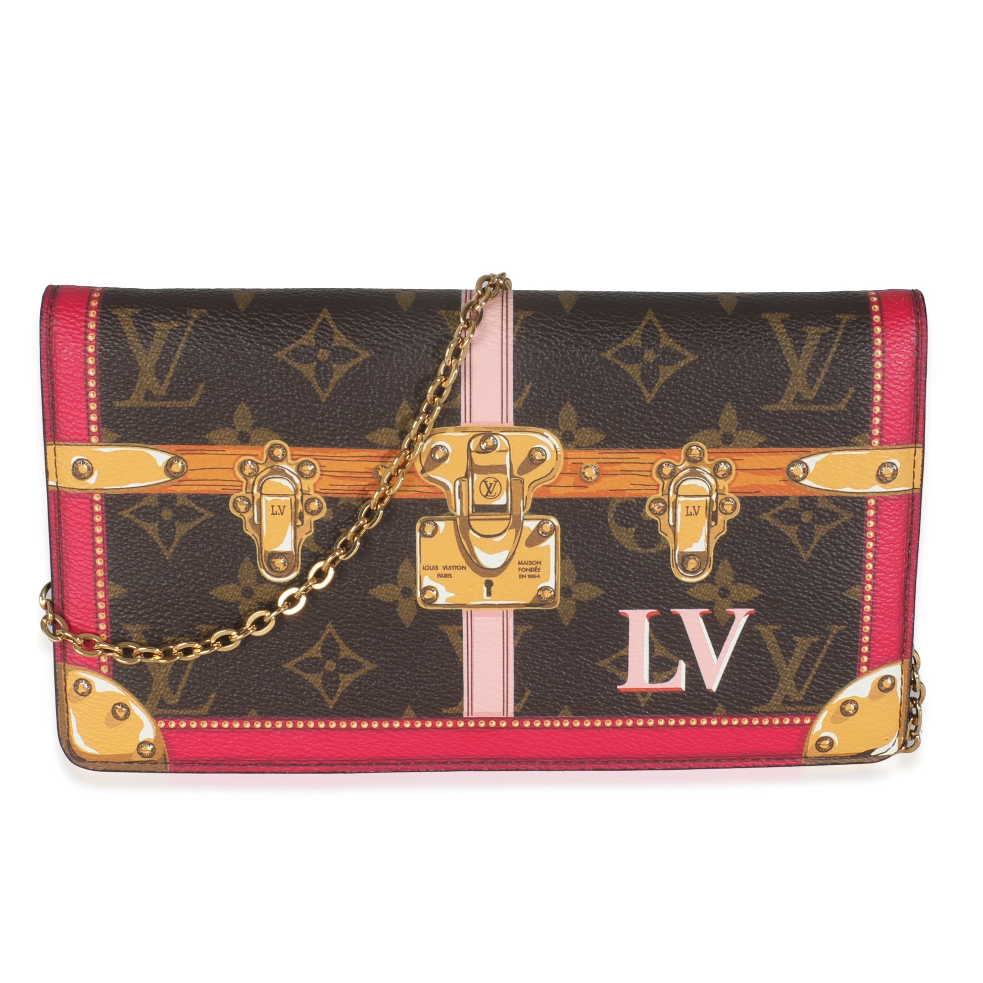 Louis Vuitton Summer Trunks Weekend Pochette Monogram Canvas Clutch Bag