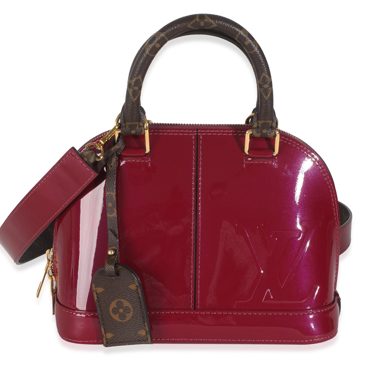 Louis Vuitton Magenta Vernis Alma BB Monogram Handbag