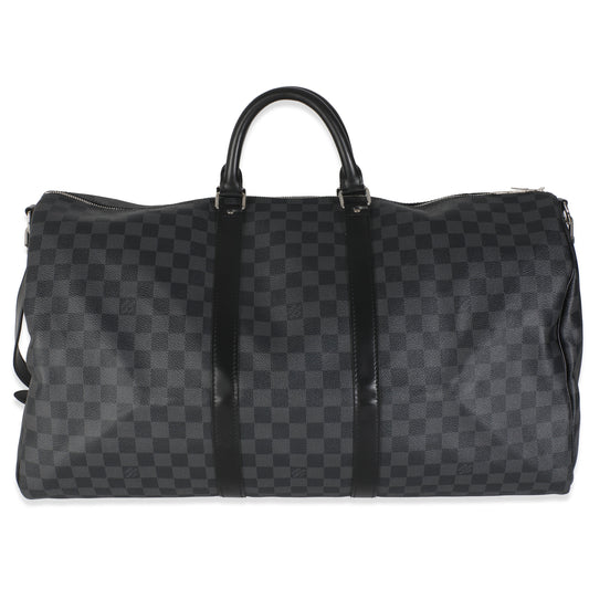 Louis Vuitton Damier Graphite Keepall Bandouliere 55 Canvas Handbag