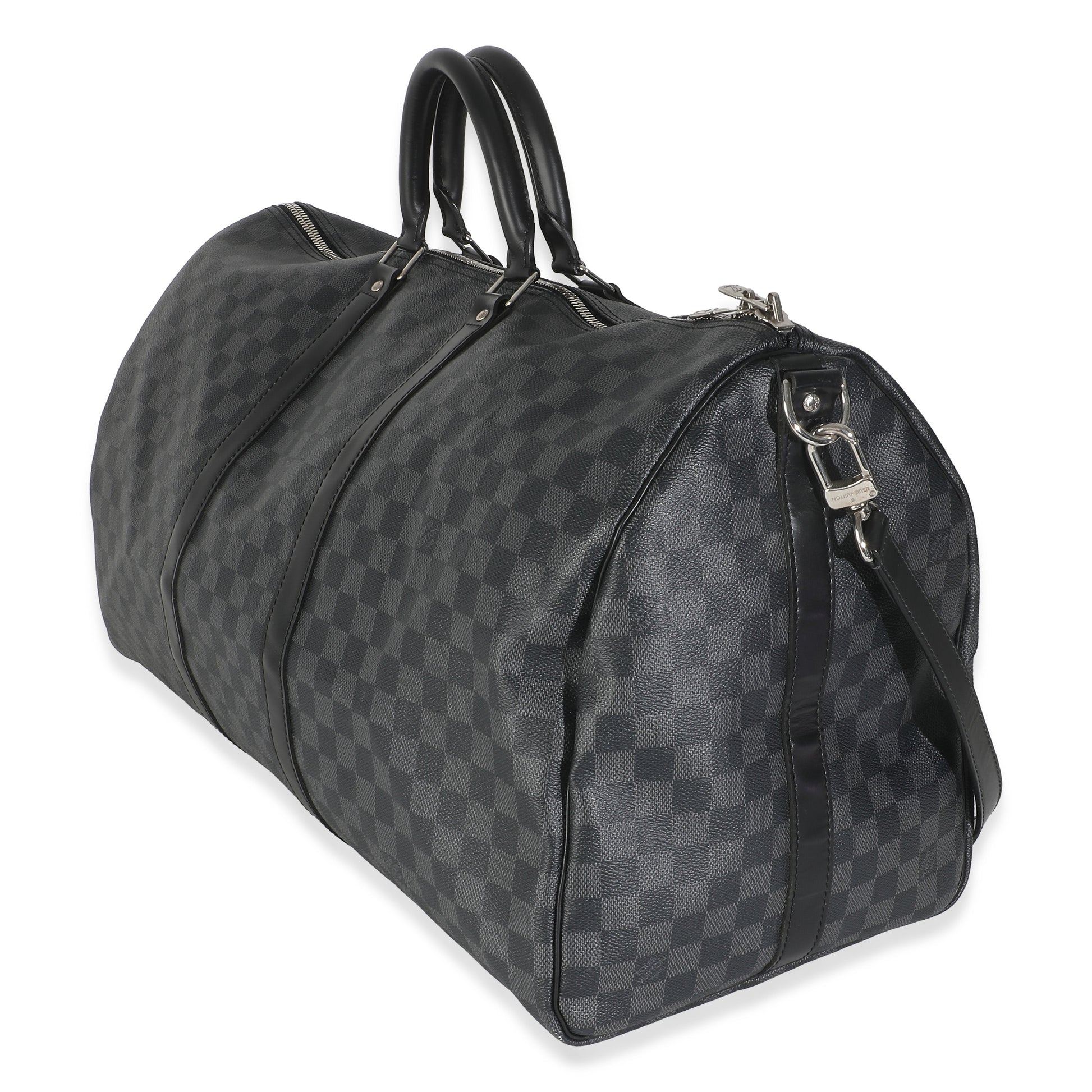 Louis Vuitton Damier Graphite Keepall Bandouliere 55 Canvas Handbag