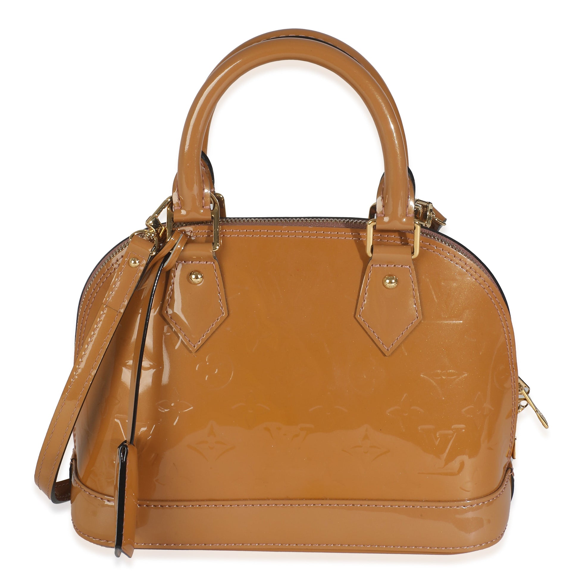 Louis Vuitton Rose Velours Vernis Alma BB Monogram Handbag