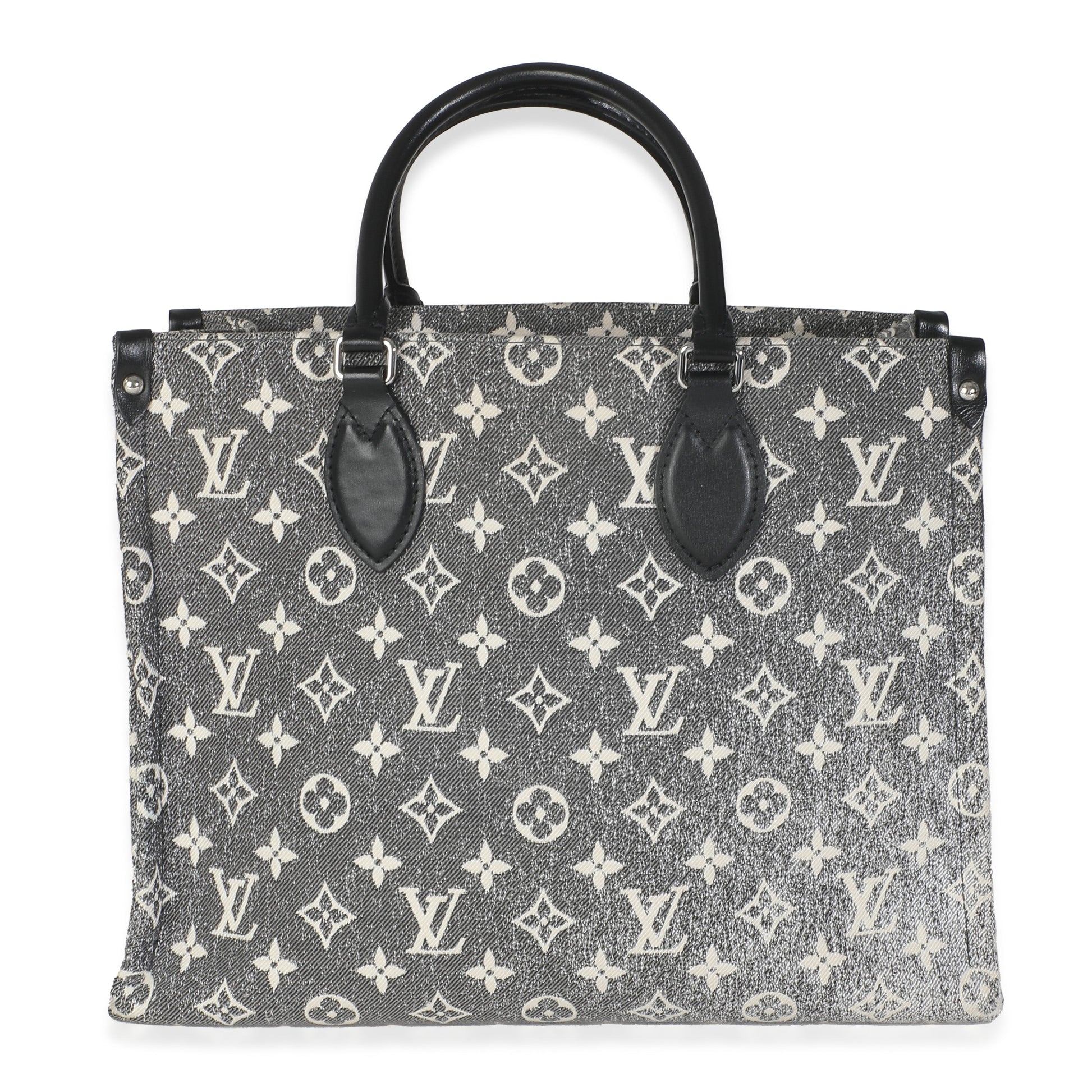 Louis Vuitton Onthego MM Monogram Denim Black Handbag