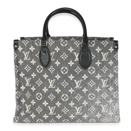 Louis Vuitton Onthego MM Monogram Denim Black Handbag