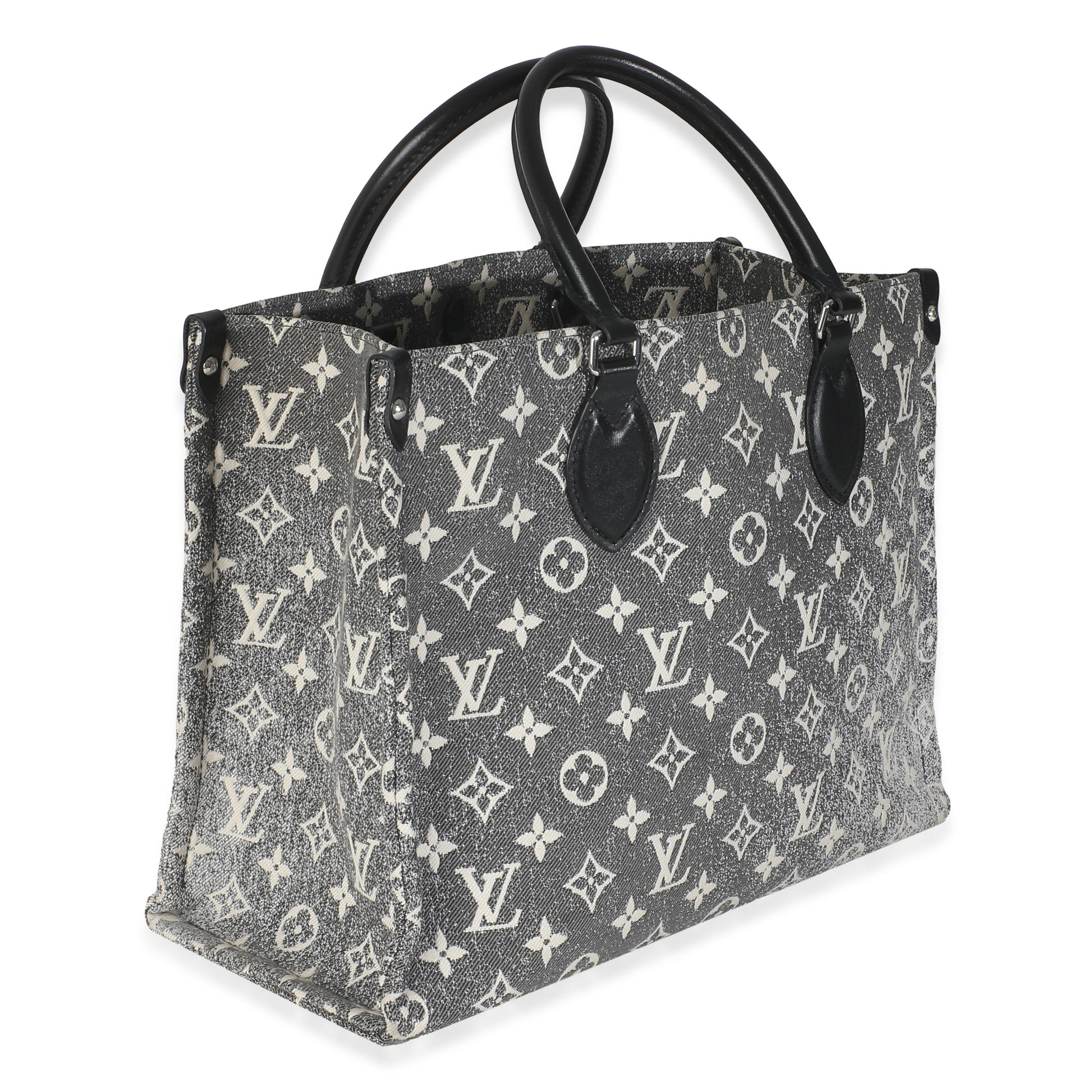 Louis Vuitton Onthego MM Monogram Denim Black Handbag