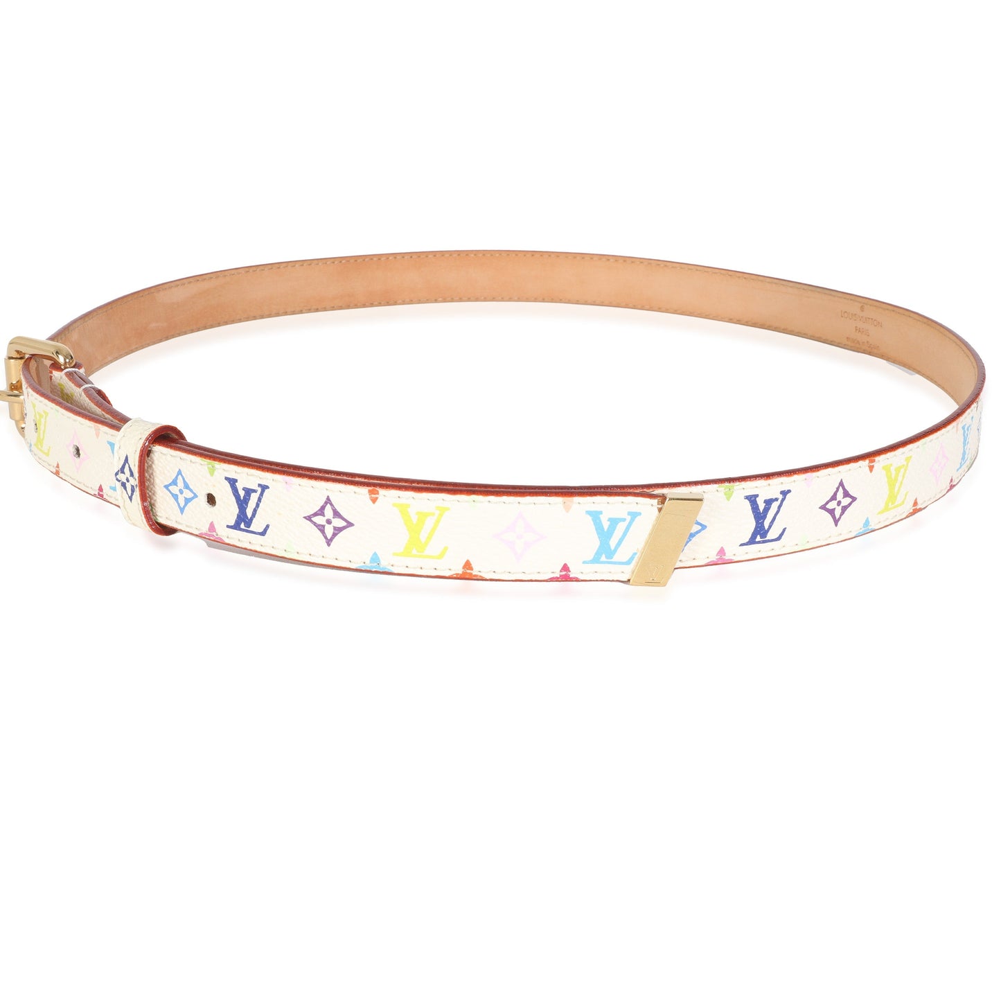 Louis Vuitton Buckle 90 36 Monogram Canvas White Multicolor Belt