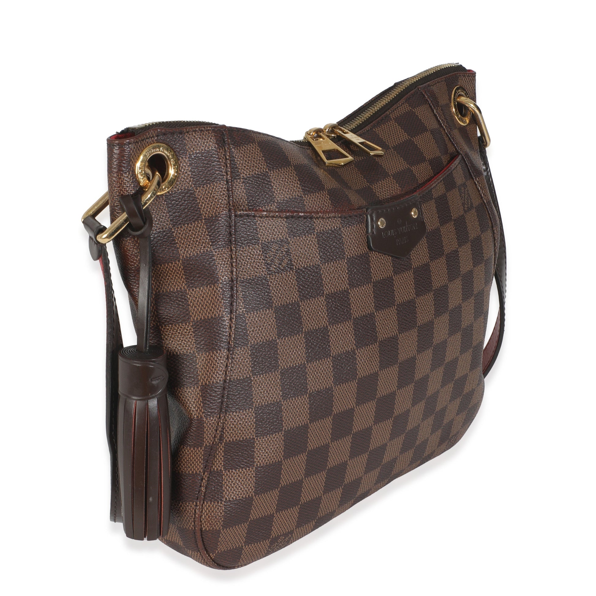 Louis Vuitton Damier Ebene South Bank Besace Canvas Handbag Bank Besace