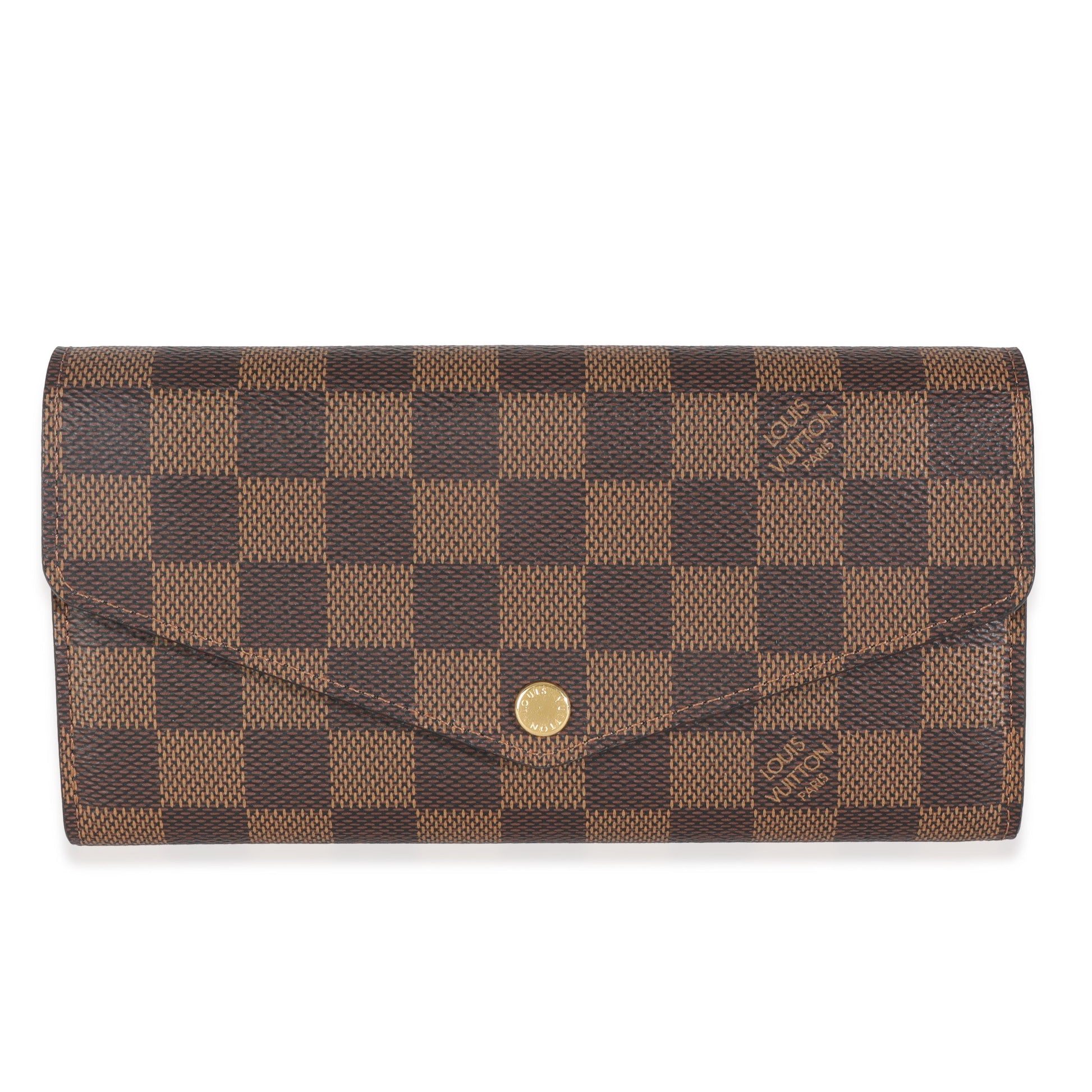 Louis Vuitton Damier Ebene Sarah Canvas Wallet Case