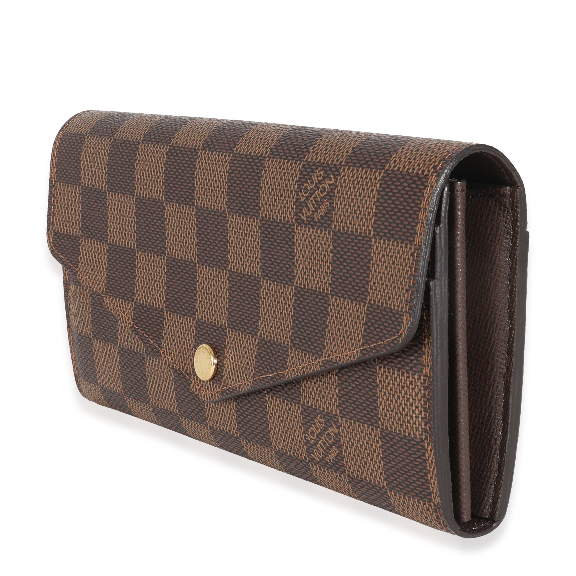 Louis Vuitton Damier Ebene Sarah Canvas Wallet Case