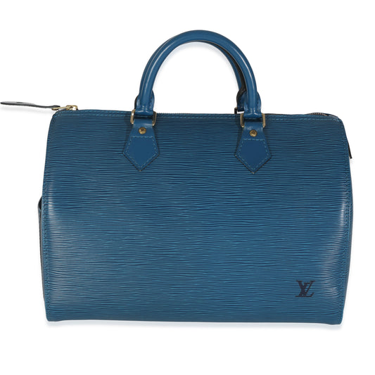 Louis Vuitton Toledo Epi Speedy 30 Blue Handbag