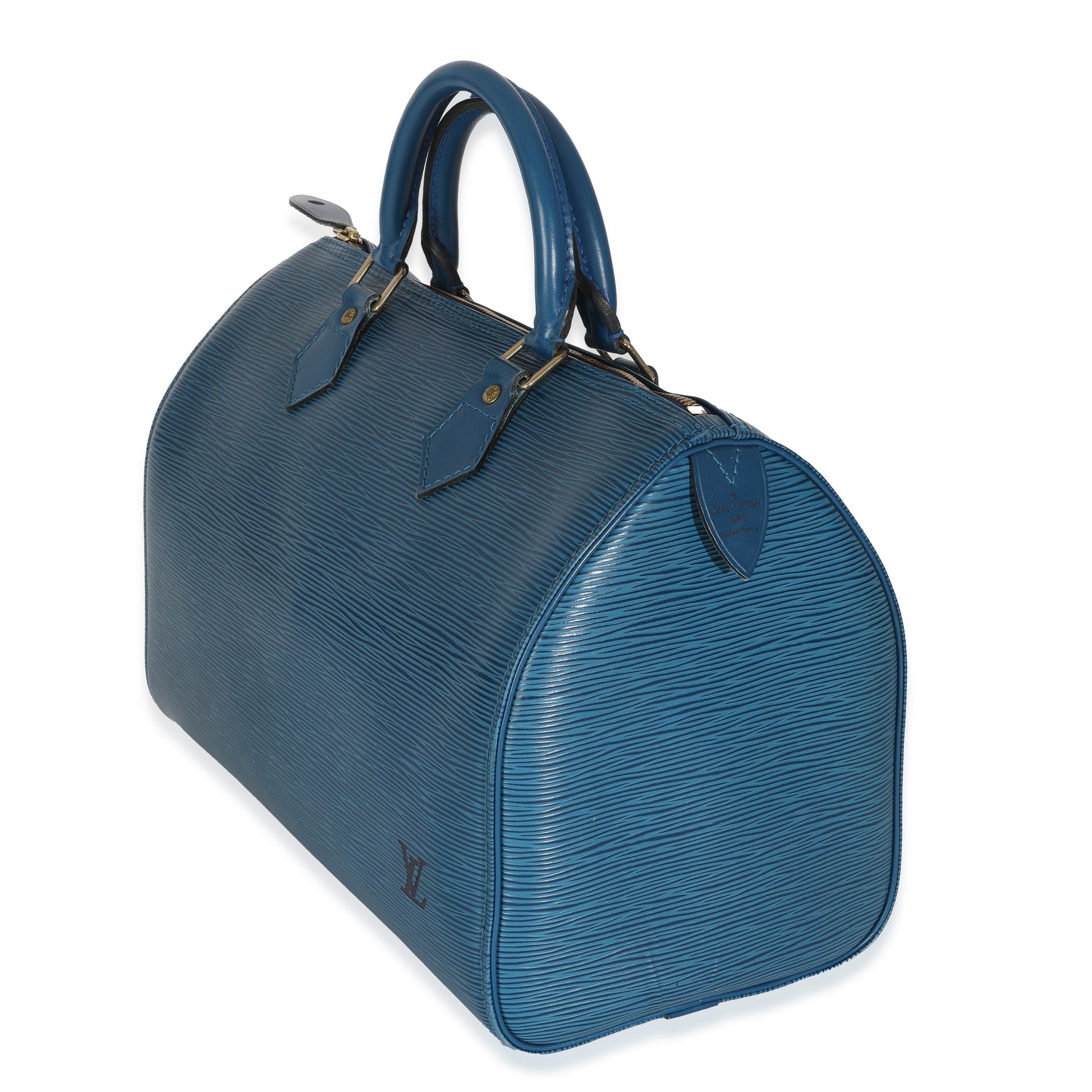 Louis Vuitton Toledo Epi Speedy 30 Blue Handbag