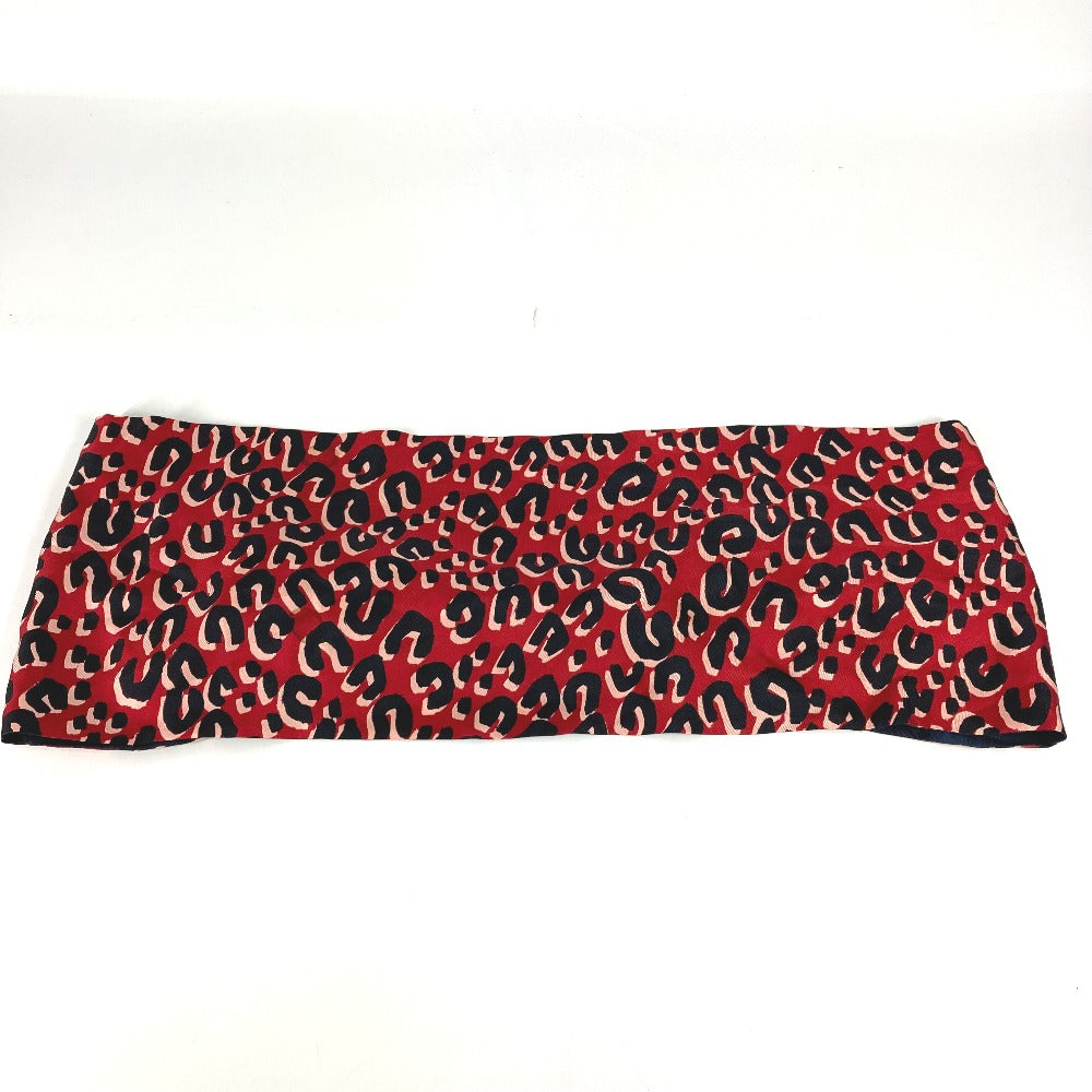 Louis Vuitton Scarf M74608 silk Leopard Snood Red