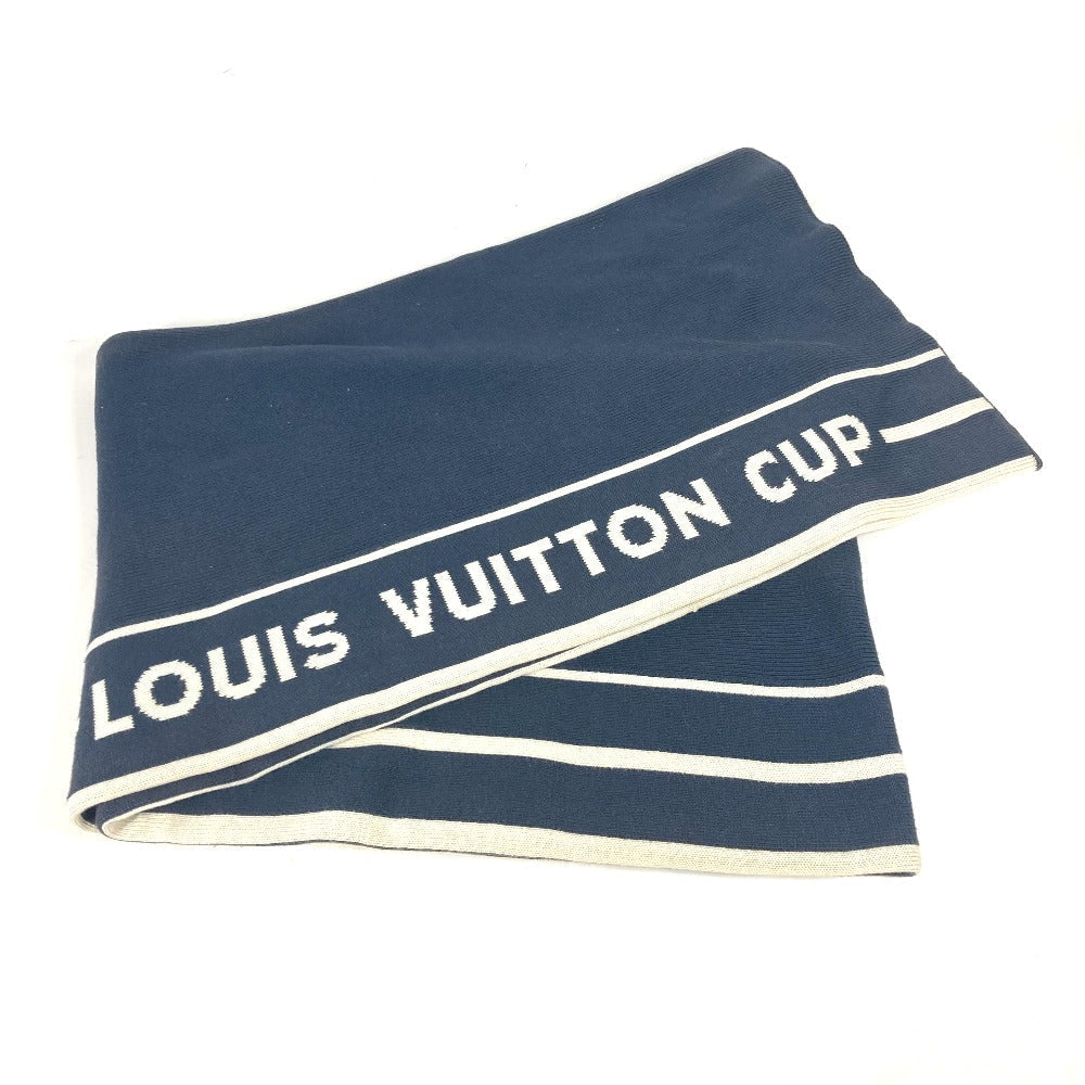 Louis Vuitton Scarf Cashmere Cup LVCUP Cotton Navy Logo