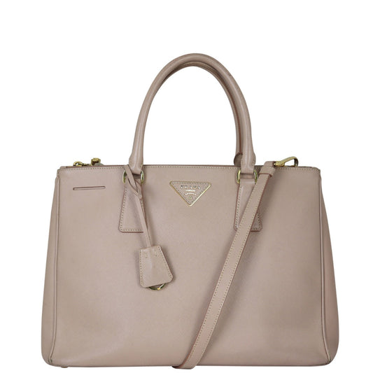 Prada Tote Bag Lux Galleria Double Tote 11 Saffiano Pink Medium