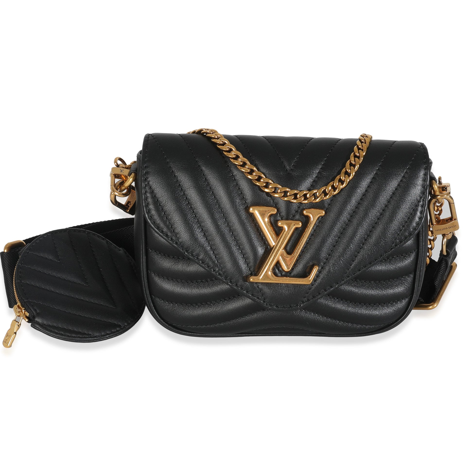 Louis Vuitton New Wave Multi Pochette Calfskin Black Clutch Bag