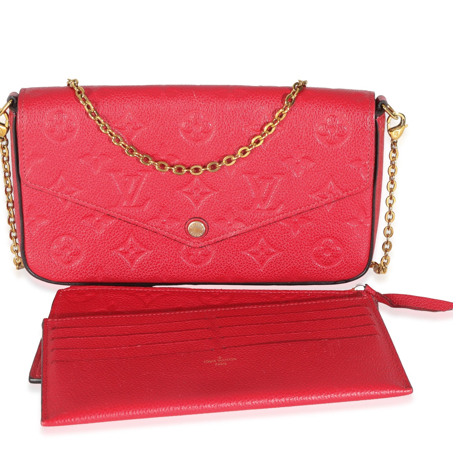 Louis Vuitton Scarlet Empreinte Felicie Pochette Monogram Clutch Bag