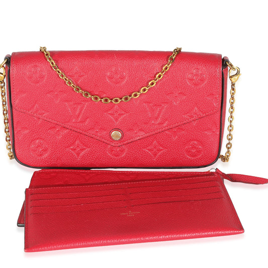 Louis Vuitton Scarlet Empreinte Felicie Pochette Monogram Clutch Bag