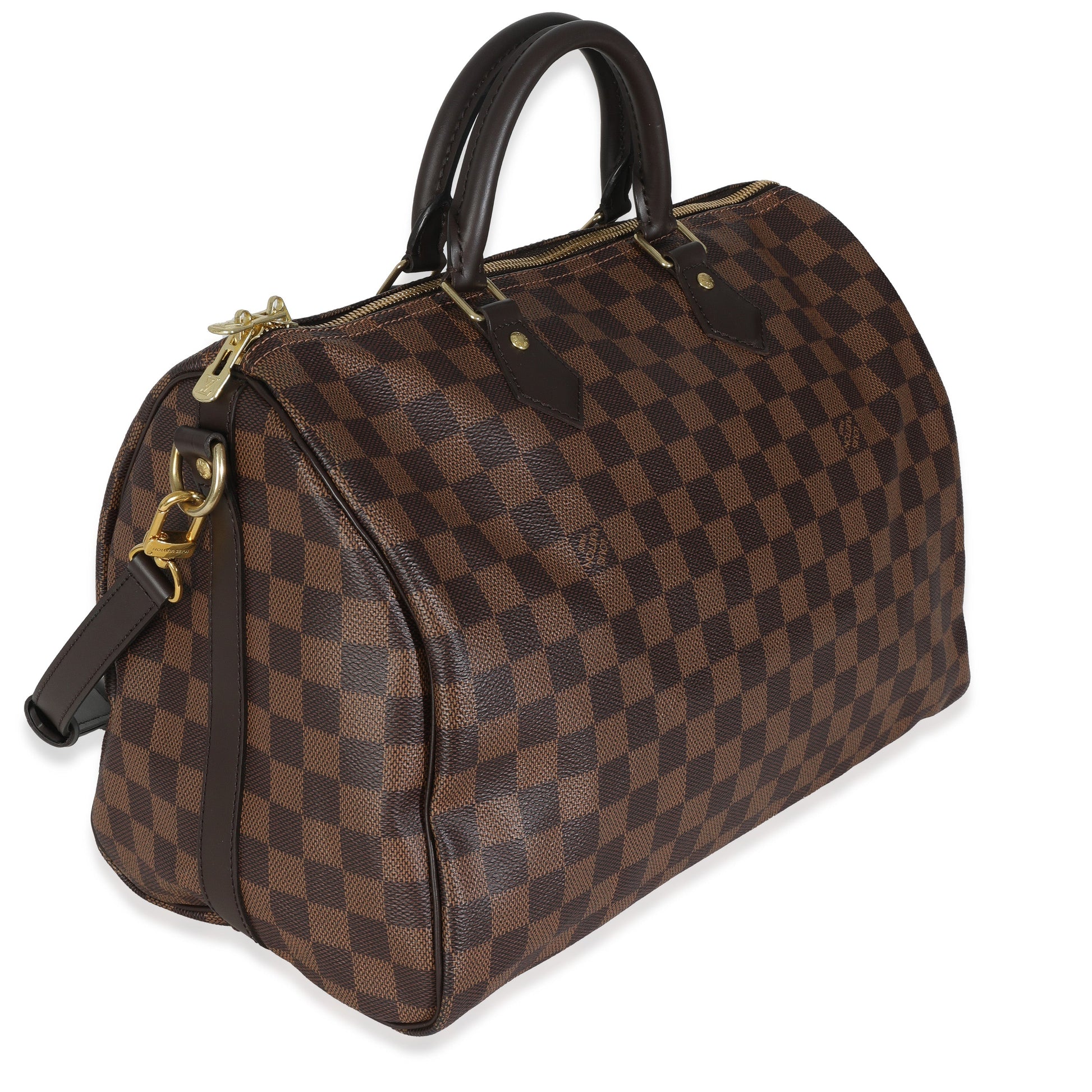 Louis Vuitton Damier Ebene Speedy Bandouliere 35 Canvas Handbag