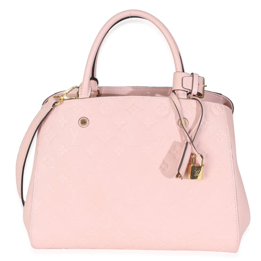 Louis Vuitton Rose Ballerine Empreinte Montaigne MM Monogram Handbag