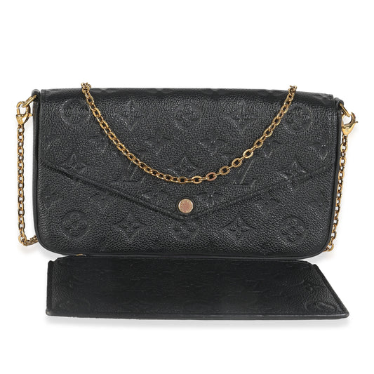 Louis Vuitton Empreinte Felicie Pochette Monogram Black Clutch Bag 4