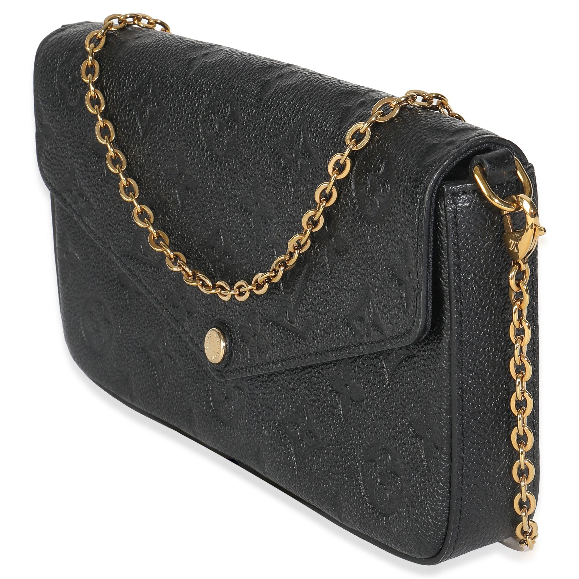 Louis Vuitton Empreinte Felicie Pochette Monogram Black Clutch Bag 4