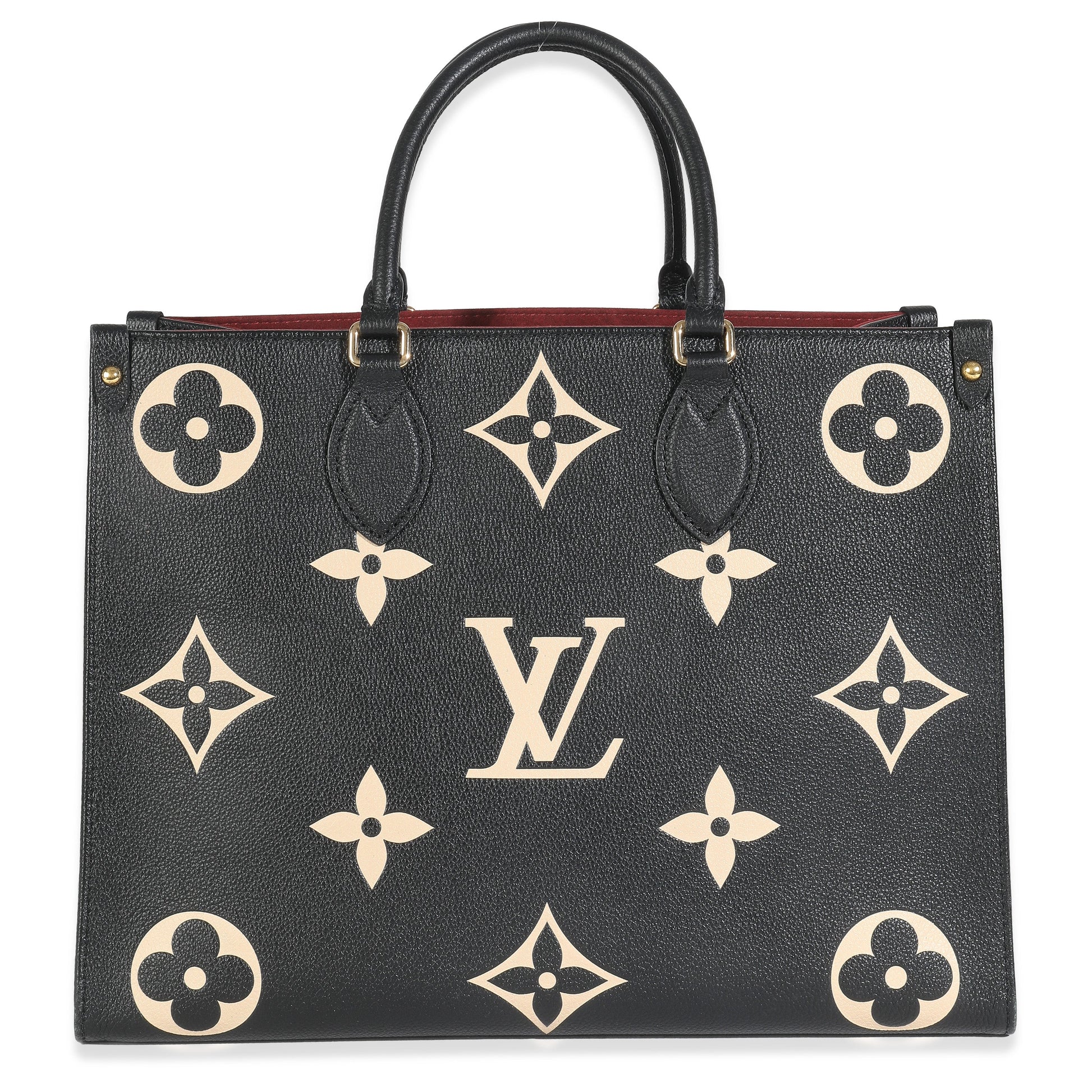 Louis Vuitton Giant Bicolor Empreinte Onthego MM Monogram Black Cream Handbag