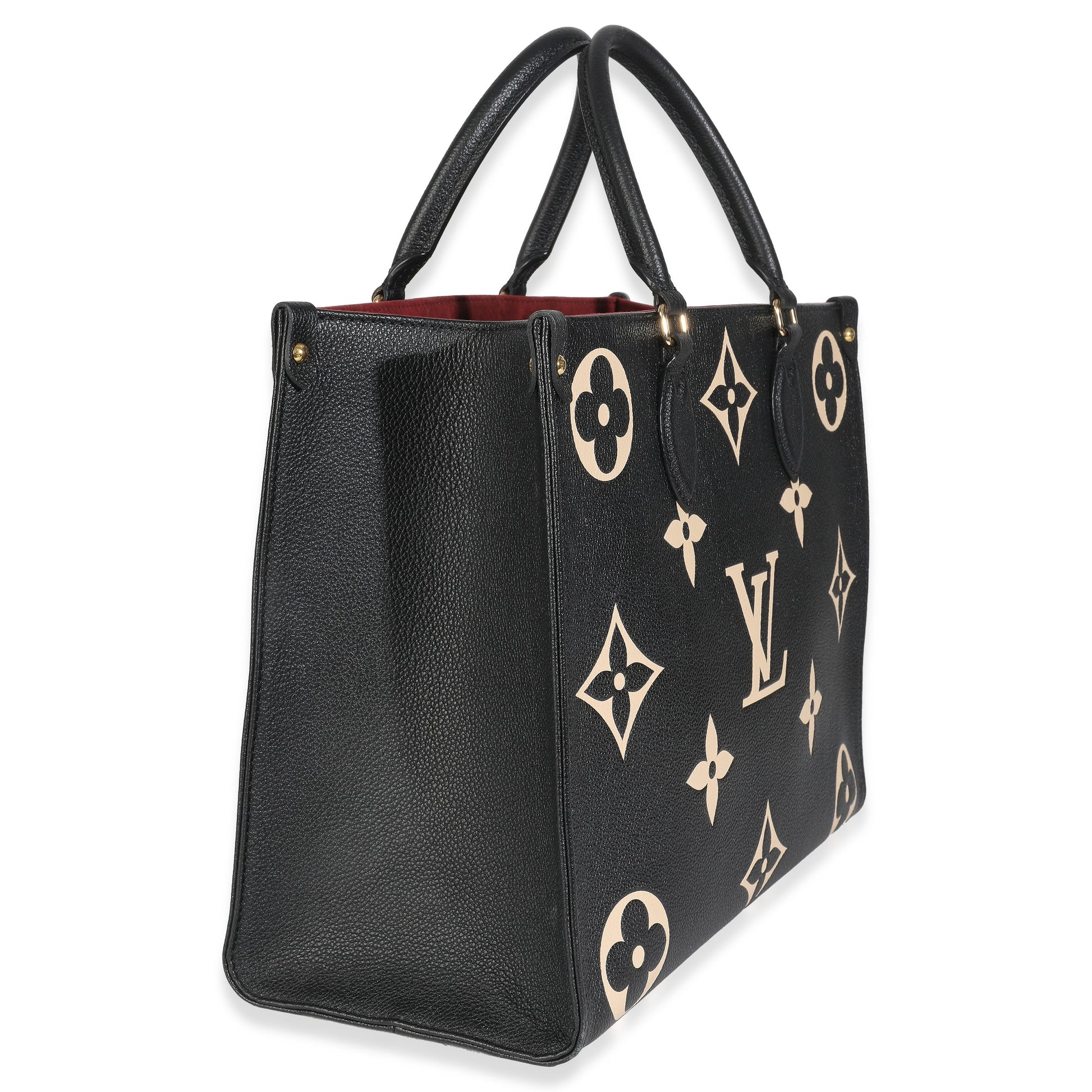 Louis Vuitton Giant Bicolor Empreinte Onthego MM Monogram Black Cream Handbag