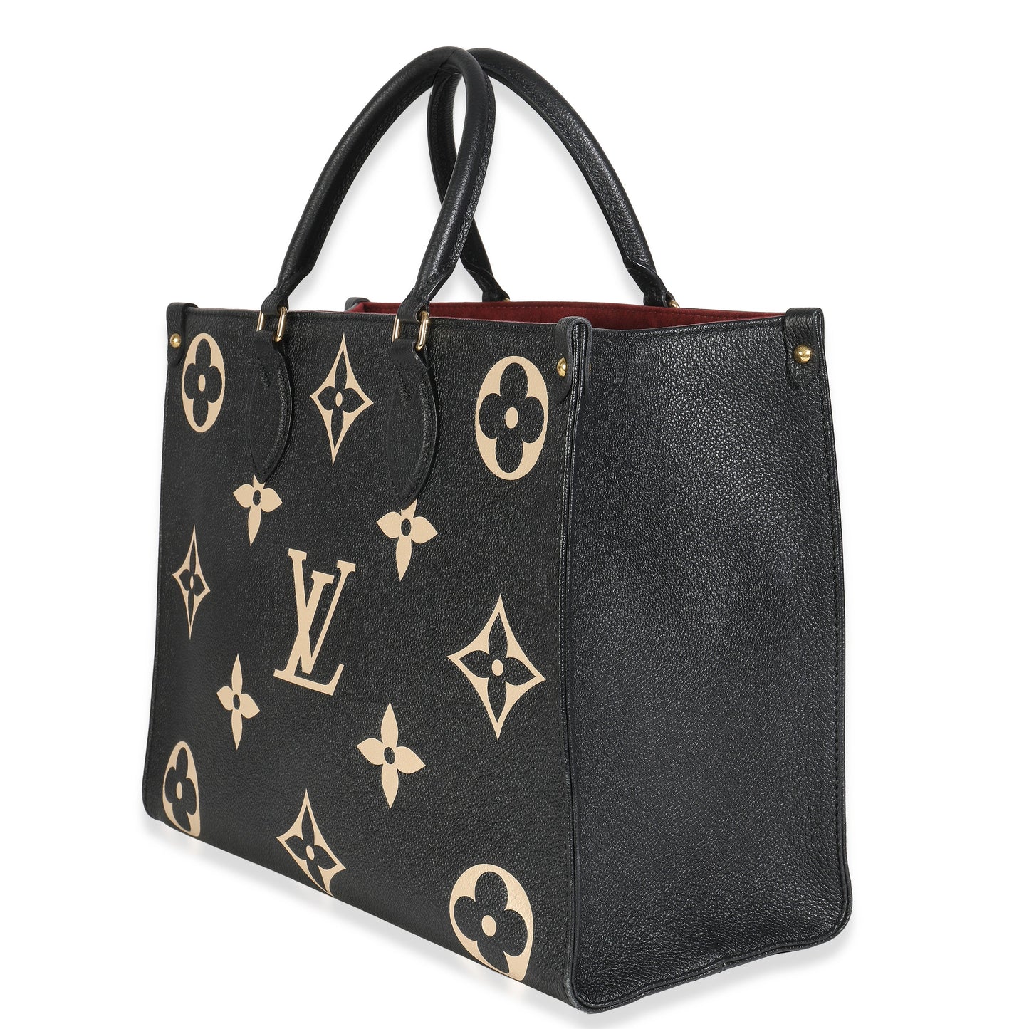 Louis Vuitton Giant Bicolor Empreinte Onthego MM Monogram Black Cream Handbag