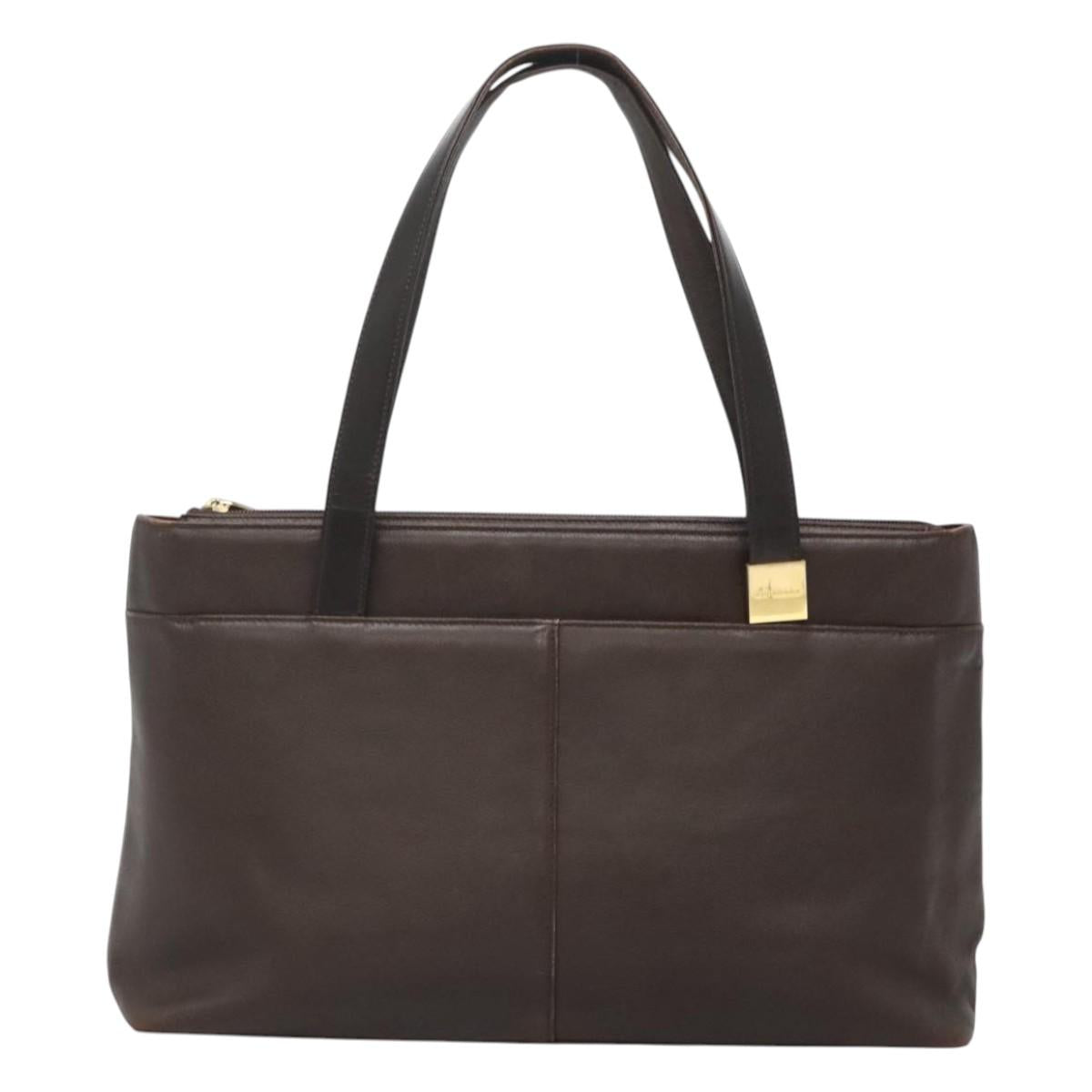 Burberry Nova Check Tote Bag Leather Brown