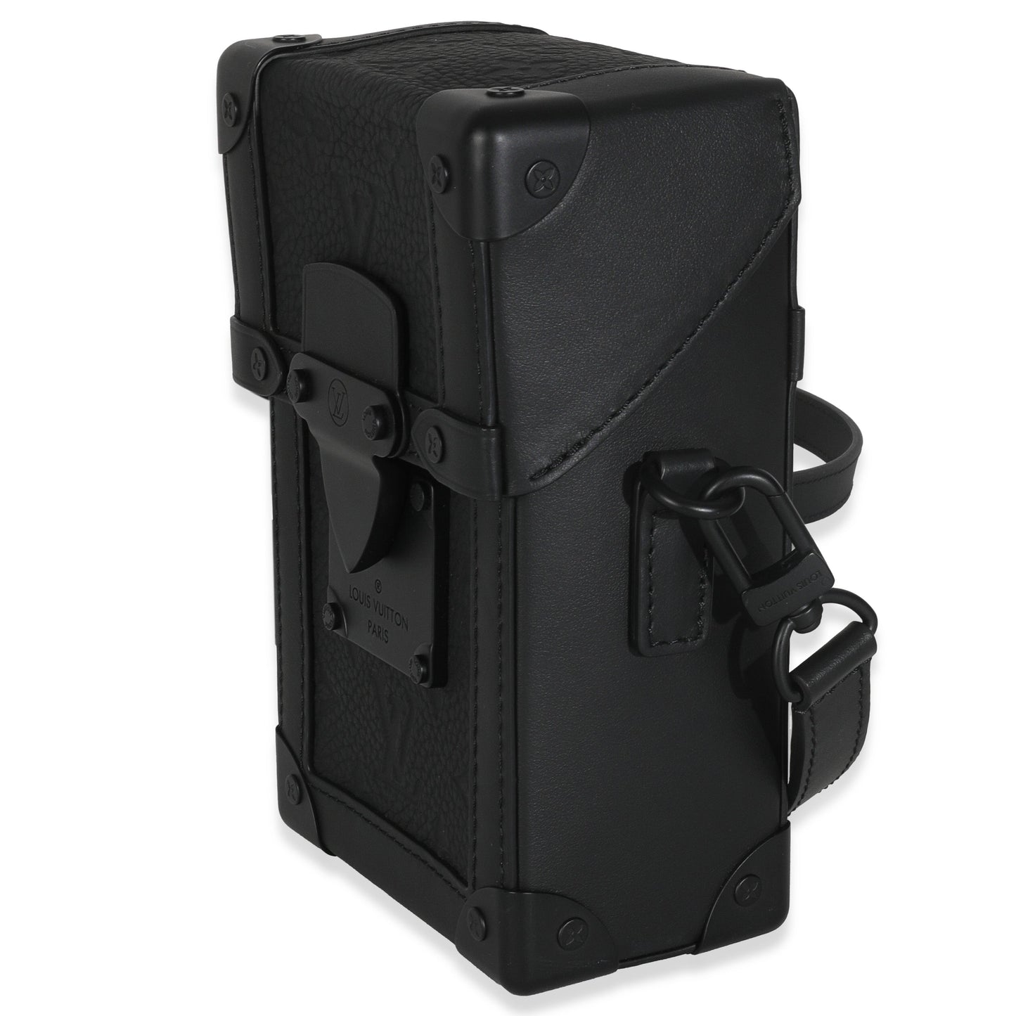 Louis Vuitton Taurillon Vertical Trunk Wearable Monogram Black Wallet Case