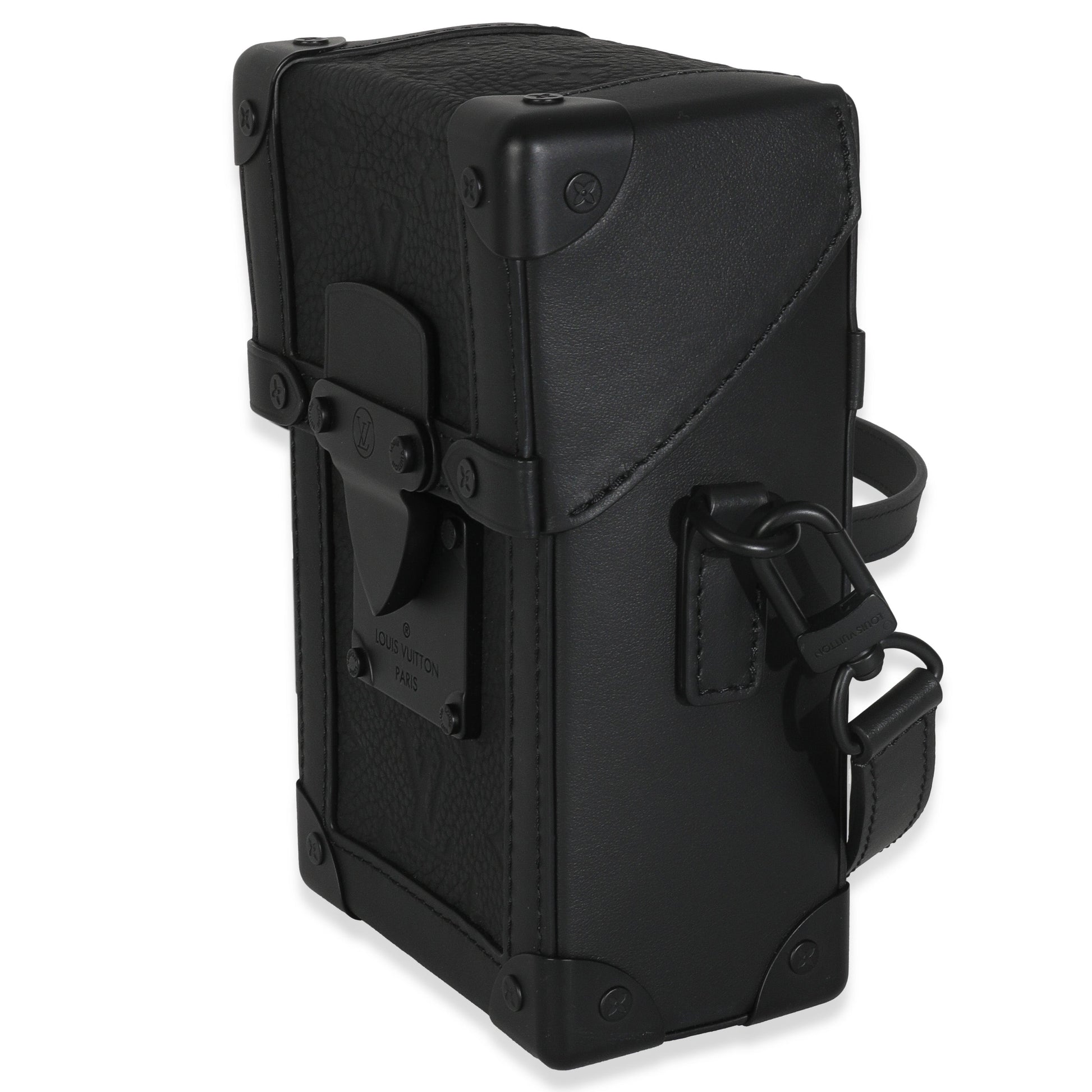 Louis Vuitton Taurillon Vertical Trunk Wearable Monogram Black Wallet Case
