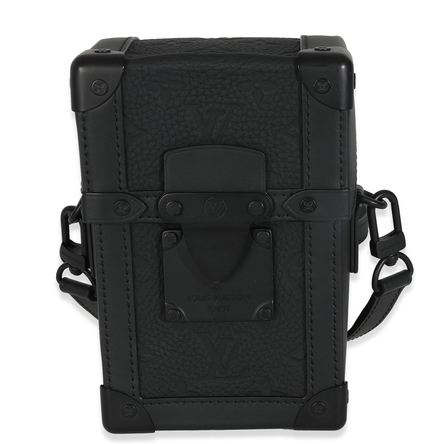 Louis Vuitton Taurillon Vertical Trunk Wearable Monogram Black Wallet Case