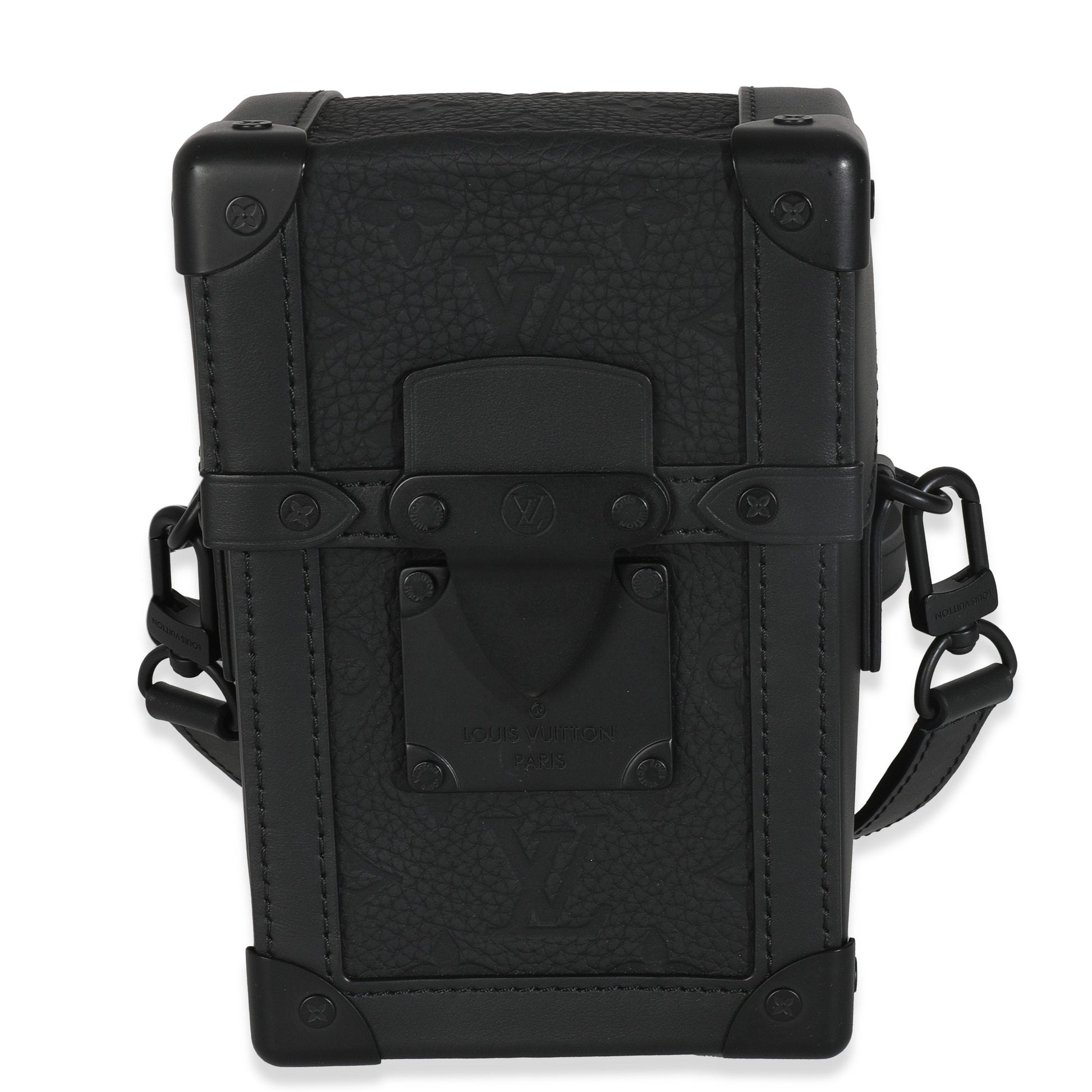 Louis Vuitton Taurillon Vertical Trunk Wearable Monogram Black Wallet Case