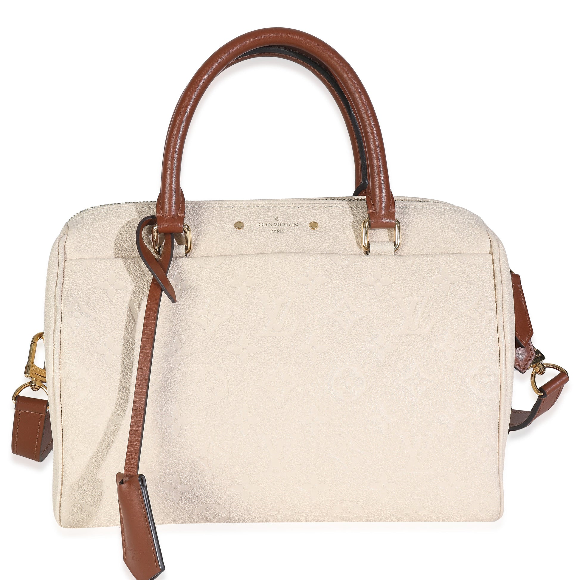 Louis Vuitton Empreinte Caramel Speedy Bandouliere 25 Calfskin Cream Handbag