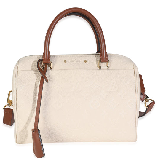 Louis Vuitton Empreinte Caramel Speedy Bandouliere 25 Calfskin Cream Handbag