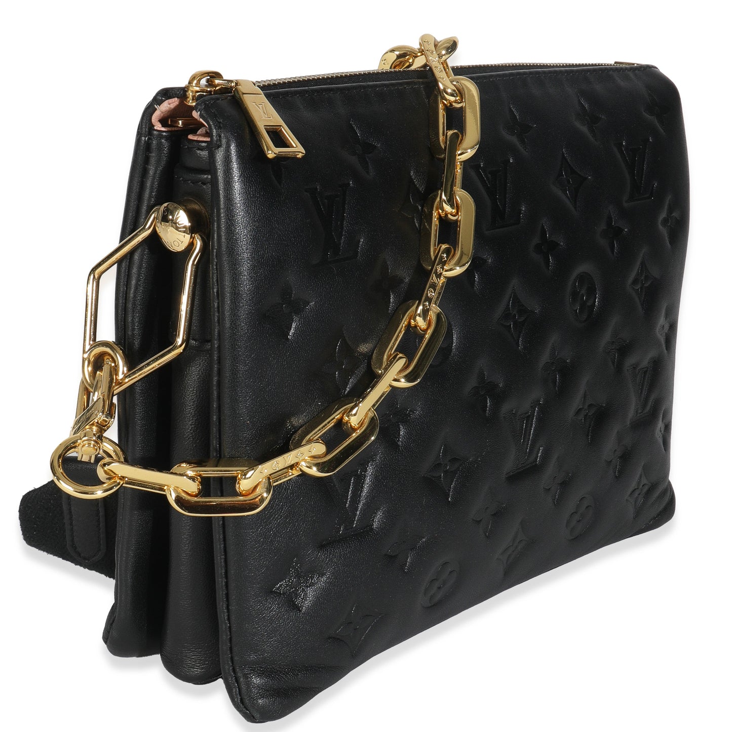 Louis Vuitton Embossed Coussin PM Monogram Lambskin Black Handbag 3