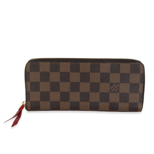 Louis Vuitton Cerise Damier Ebene Clemence Canvas Wallet Case