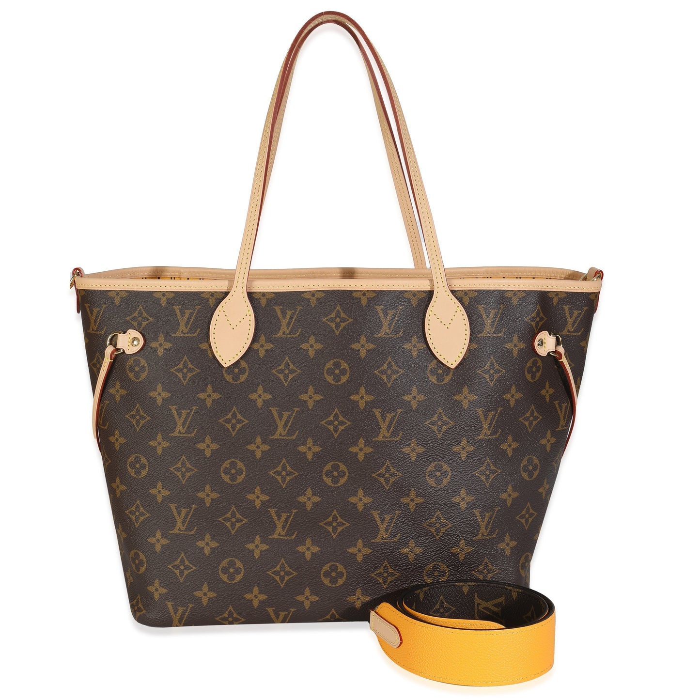 Louis Vuitton Jaune Safran Neverfull Bandouliere Inside Tote Bag