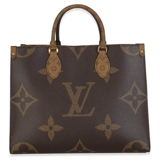 Louis Vuitton Reverse Onthego MM Monogram Canvas Handbag Onthego Mm