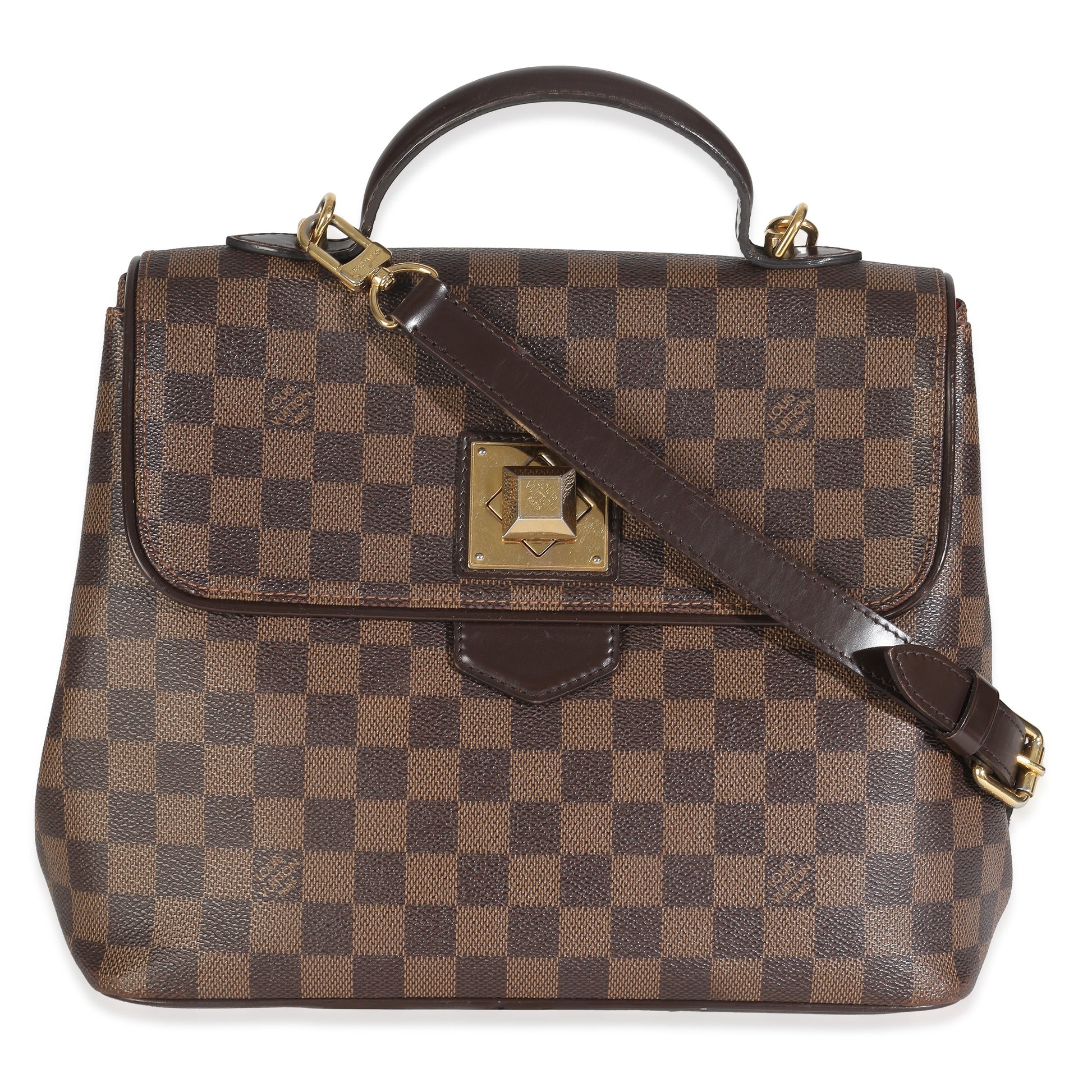 Louis Vuitton Damier Ebene Bergamo MM Canvas Handbag