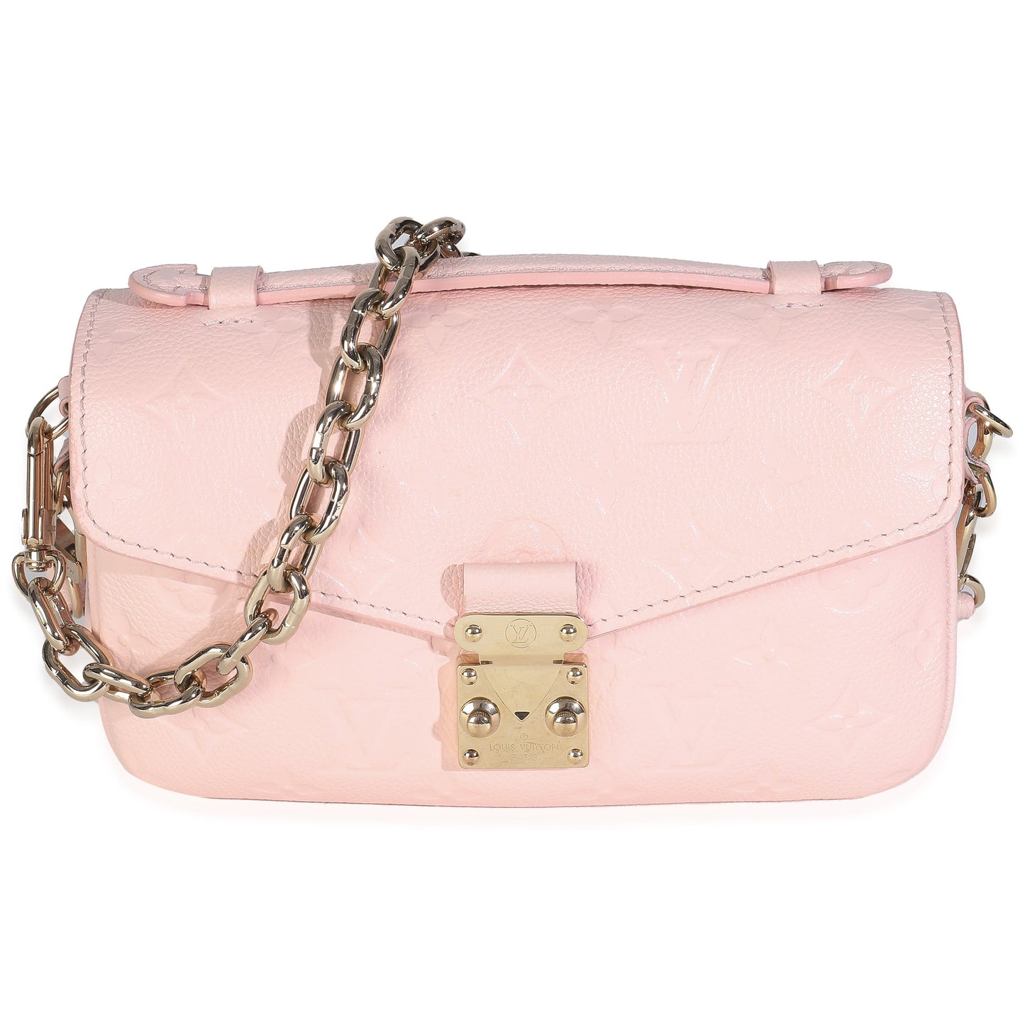 Louis Vuitton Rose Opale Empreinte Pochette Metis Monogram Pink Clutch Bag