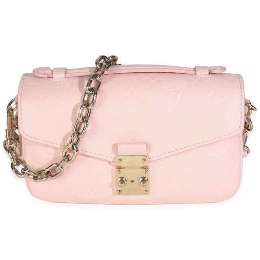 Louis Vuitton Rose Opale Empreinte Pochette Metis Monogram Pink Clutch Bag