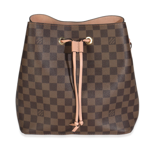 Louis Vuitton Rose Poudre Damier Ebene Neonoe Canvas Handbag