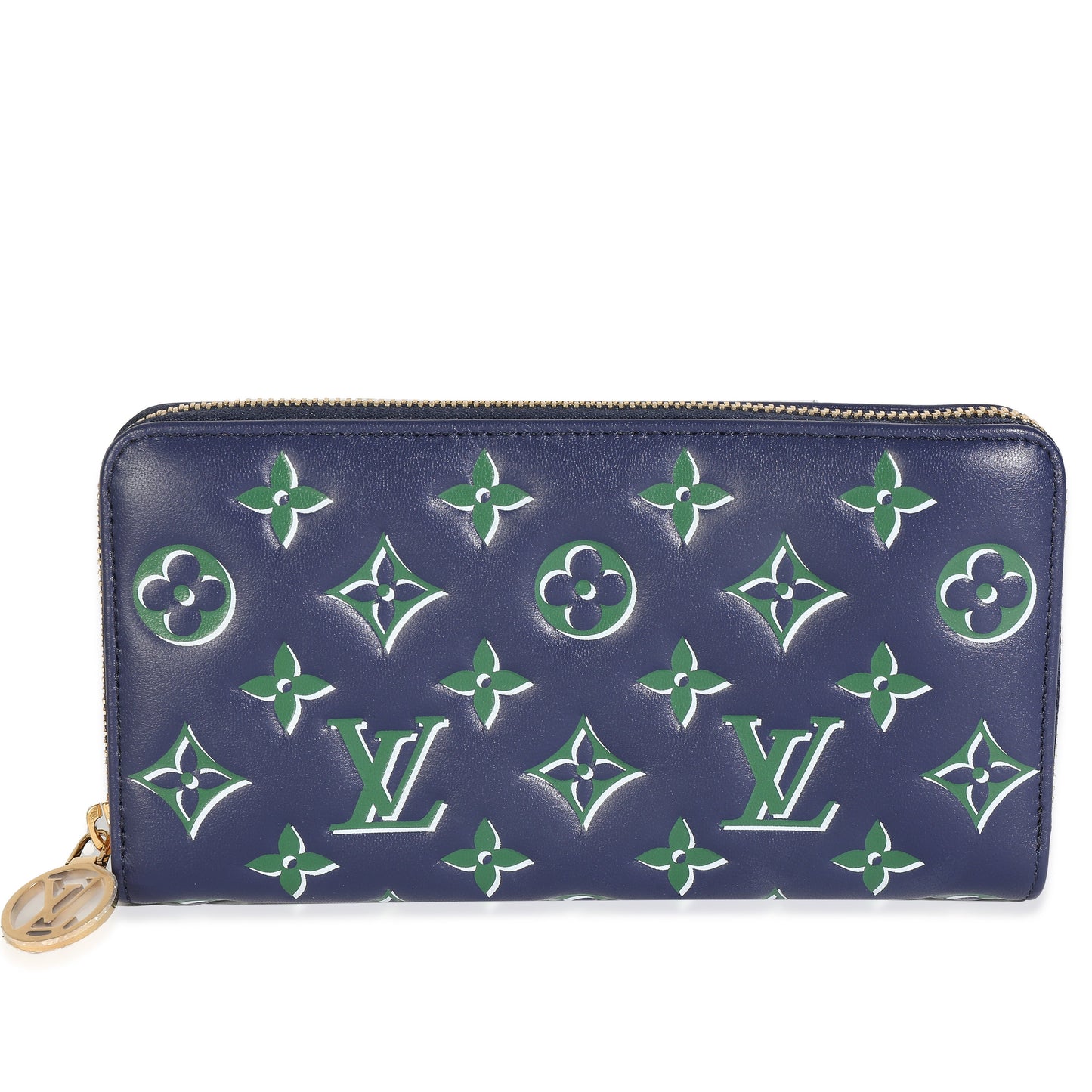 Louis Vuitton Coussin Zippy Monogram Lambskin Blue Green Wallet Case