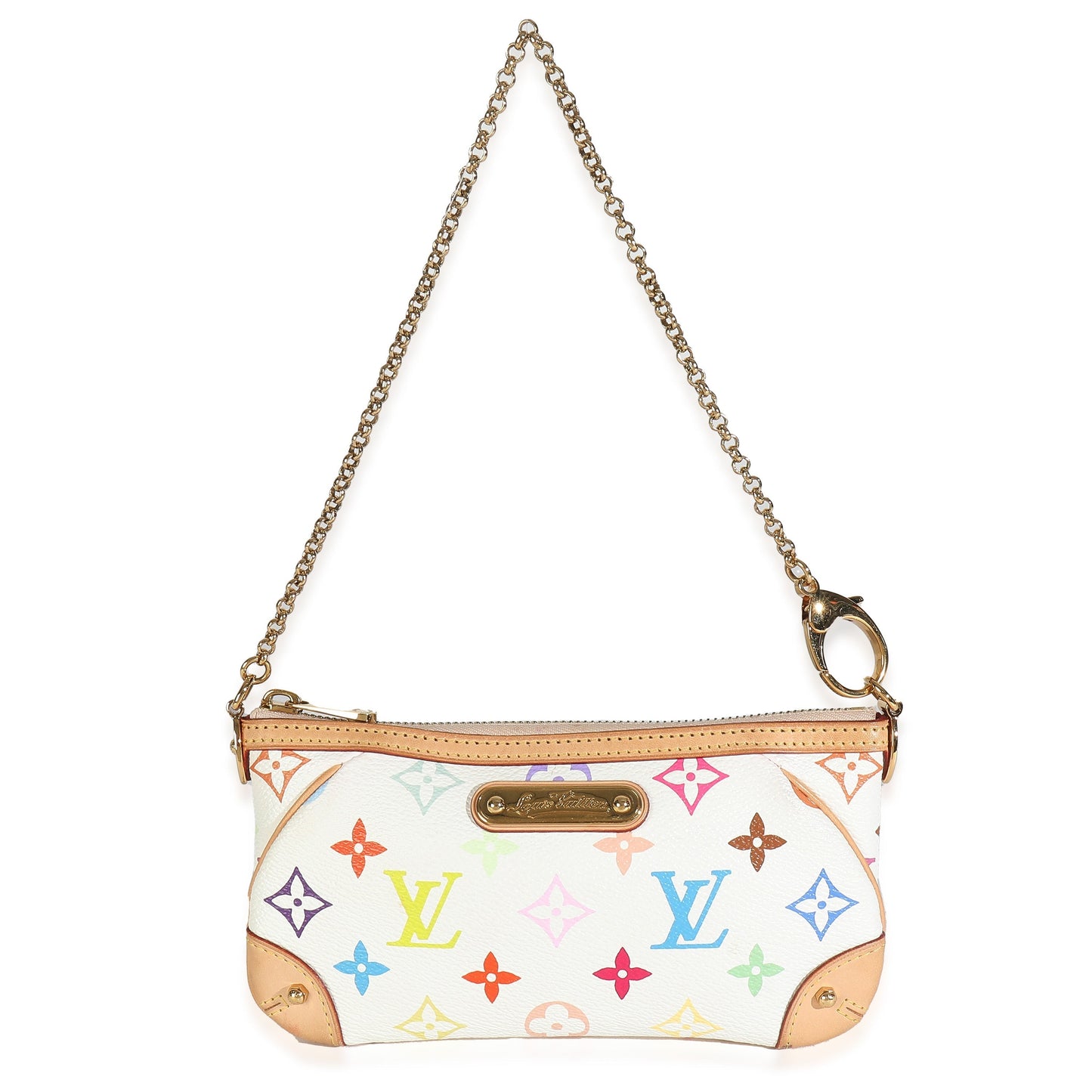 Louis Vuitton Milla Pochette MM Canvas White Multicolor Clutch Bag