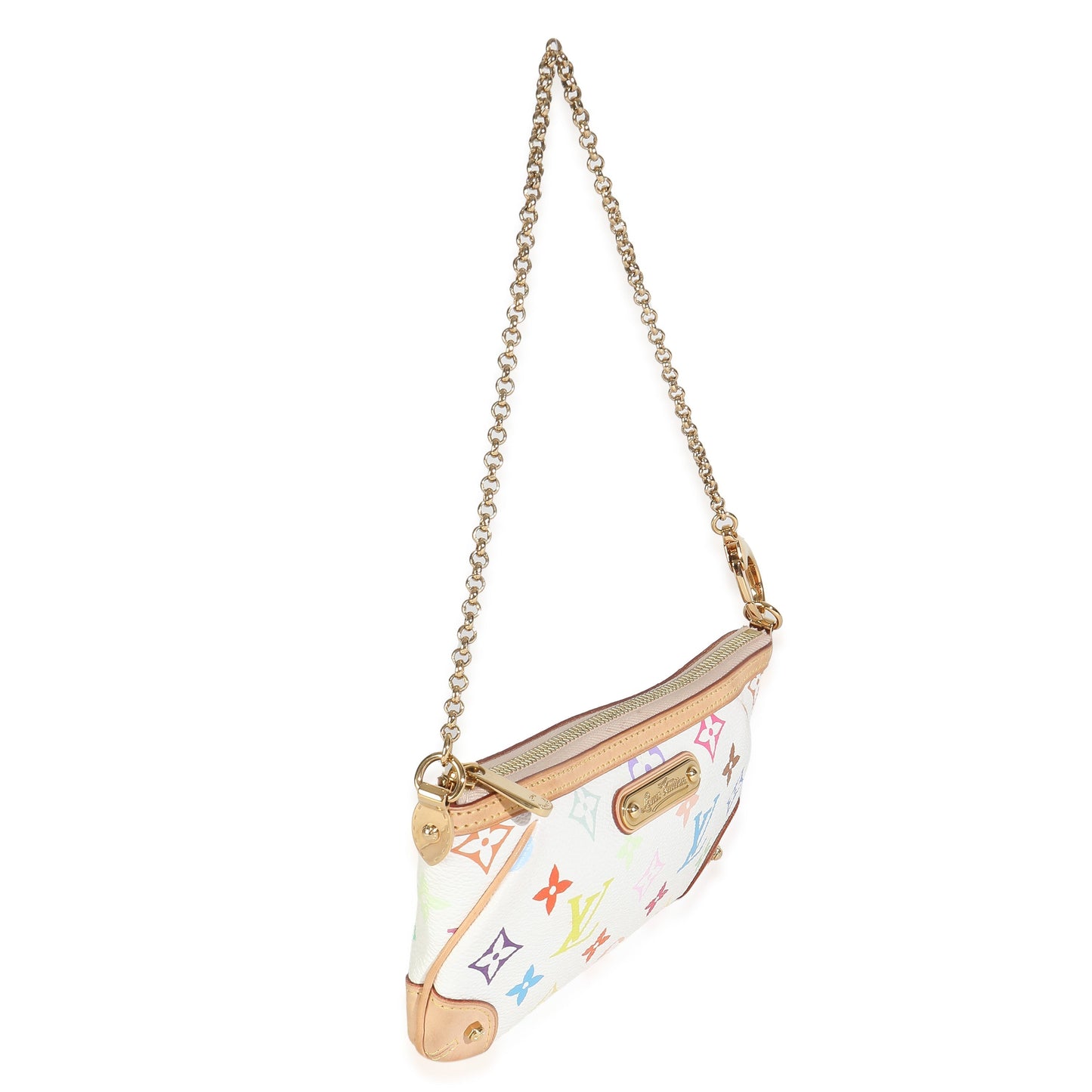Louis Vuitton Milla Pochette MM Canvas White Multicolor Clutch Bag