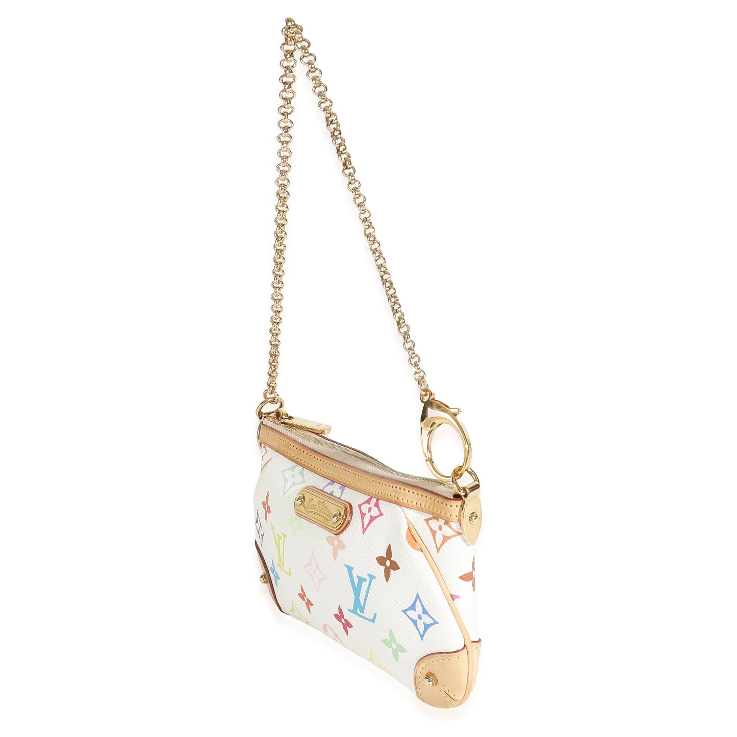 Louis Vuitton Milla Pochette MM Canvas White Multicolor Clutch Bag